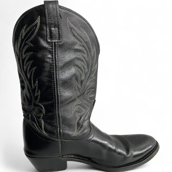 Laredo Black Leather Western Cowboy Cowgirl Boots Women's 10 M - Picture 6 of 10